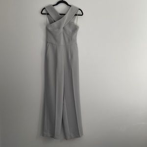 REISS Gray Cross Top Jumpsuit w. Pockets Sz 4